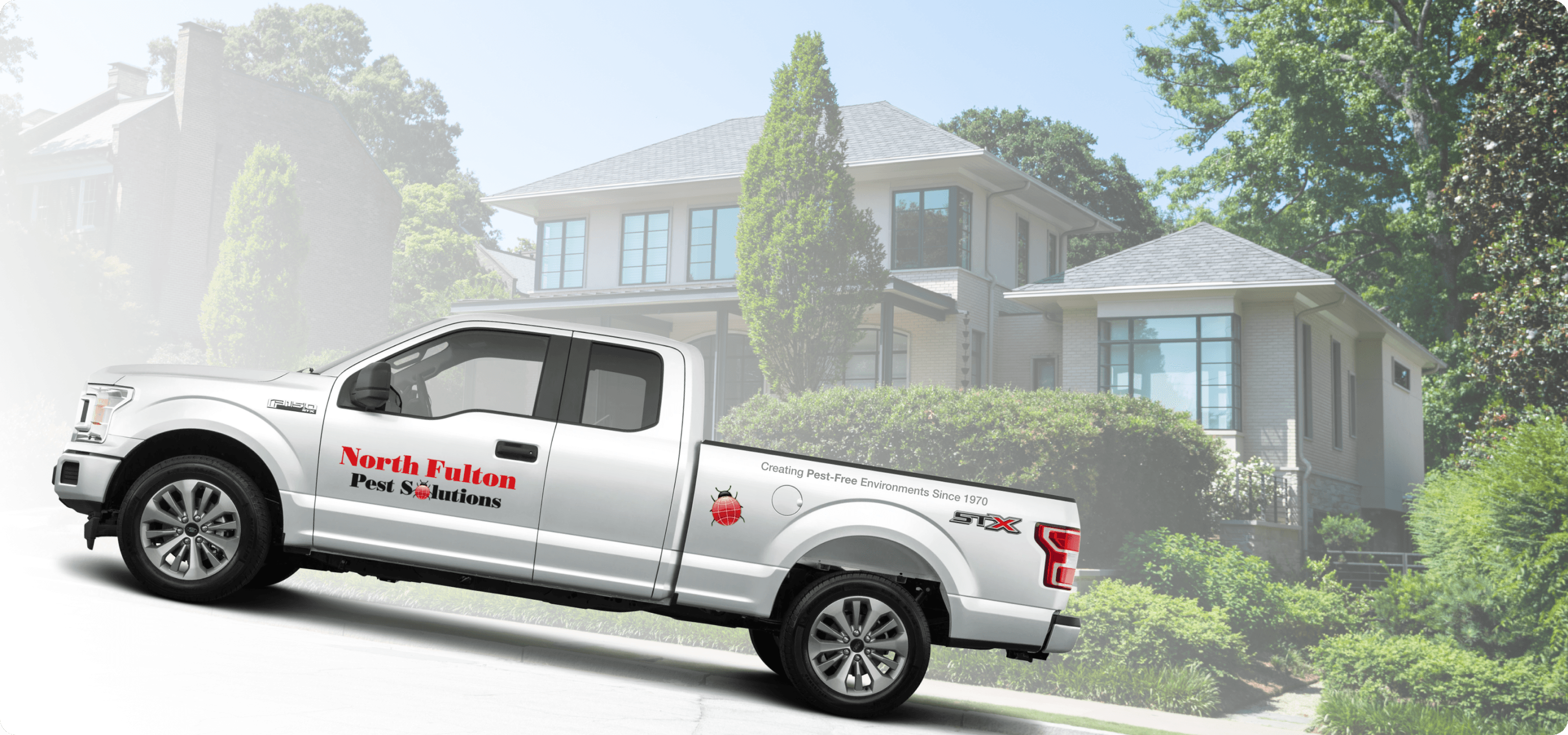 North Fulton Pest Solutions technician providing professional extermination services in a Brookhaven, GA home