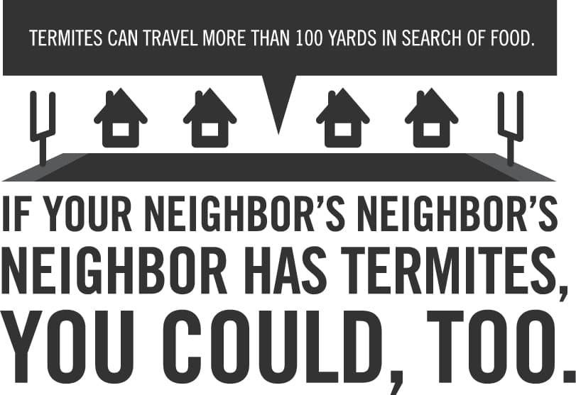 Home exterior for termite problem inspection context